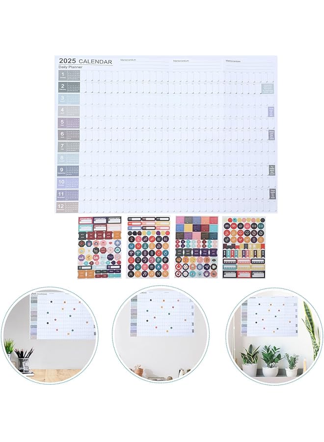 إيروريكس مخطط تقويم الحائط لعام 2025، مخطط عام 2025، تقويم سنوي، مخطط 12 شهرًا، معلق على الحائط، تقويم الجدول السنوي، كتل يومية مسطرة - Image 4