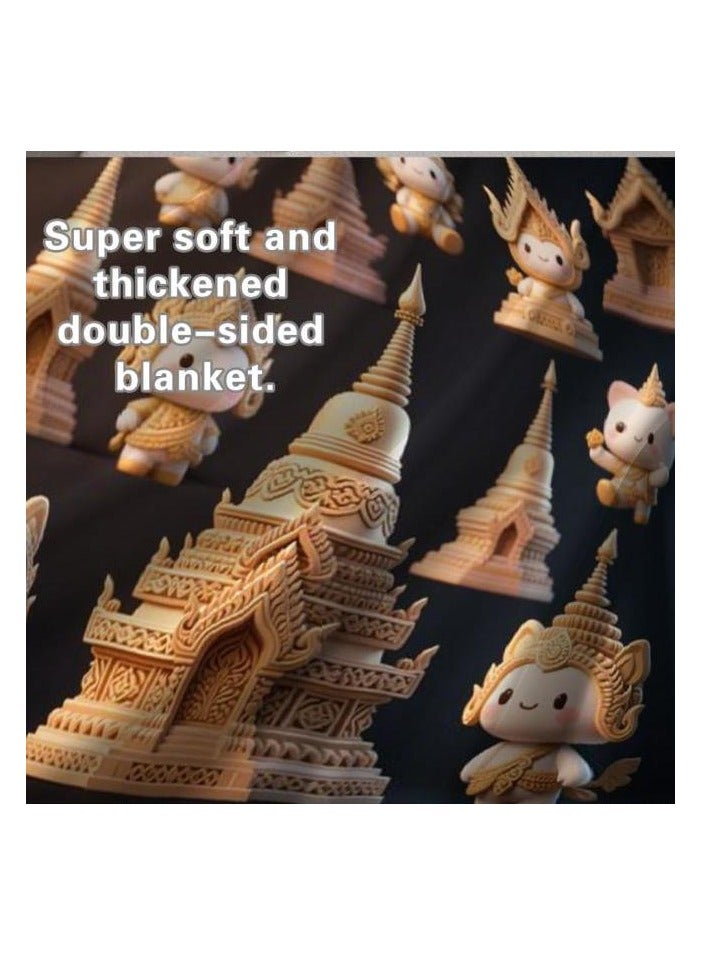 general Flannel thin blanket (warm and comfortable, suitable for sleep, gaming, dust removal and sandproof) 150cm*200cm - 1136 - Image 1