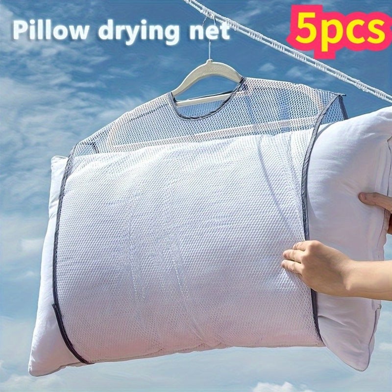 5pcs Multifunctional Laundry Drying Net Set Assorted Colors For Pillow Footwear Fabric Care - Image 2