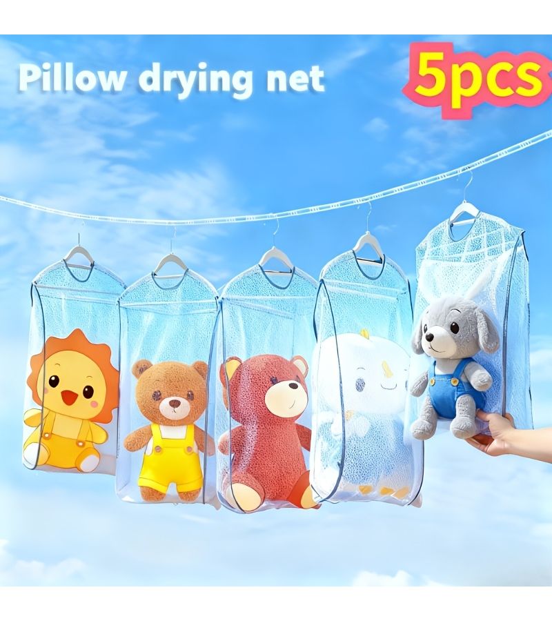 5pcs Multifunctional Laundry Drying Net Set Assorted Colors For Pillow Footwear Fabric Care - Image 5