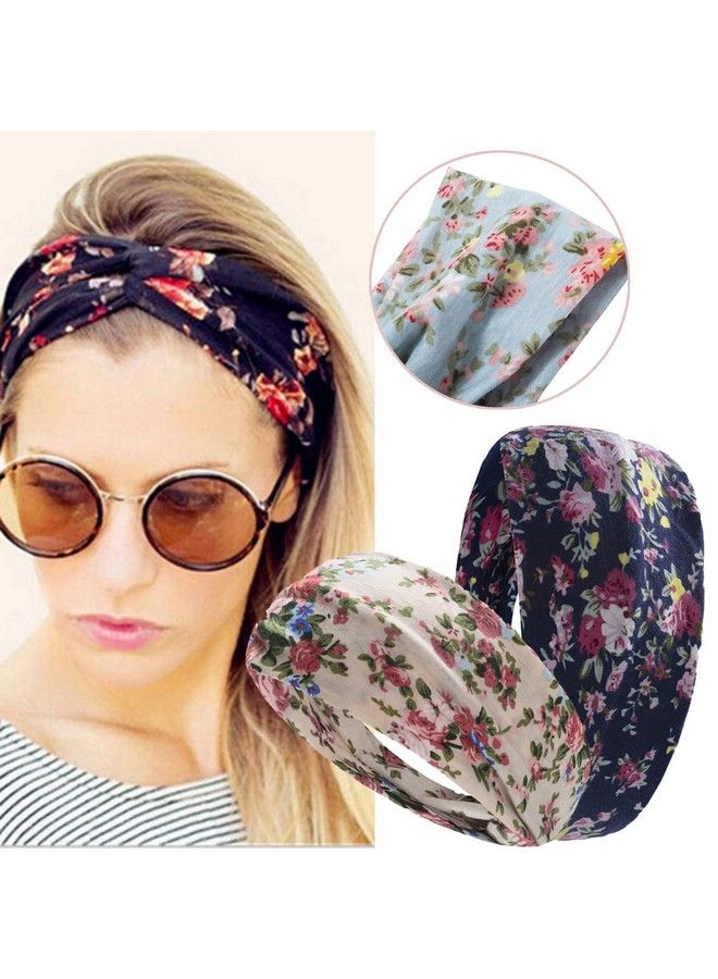FOK 1 Pc Flower Printed Twist Knotted Yoga Sport Head Wrap Hairband Women And Girls Sea Green - Image 5
