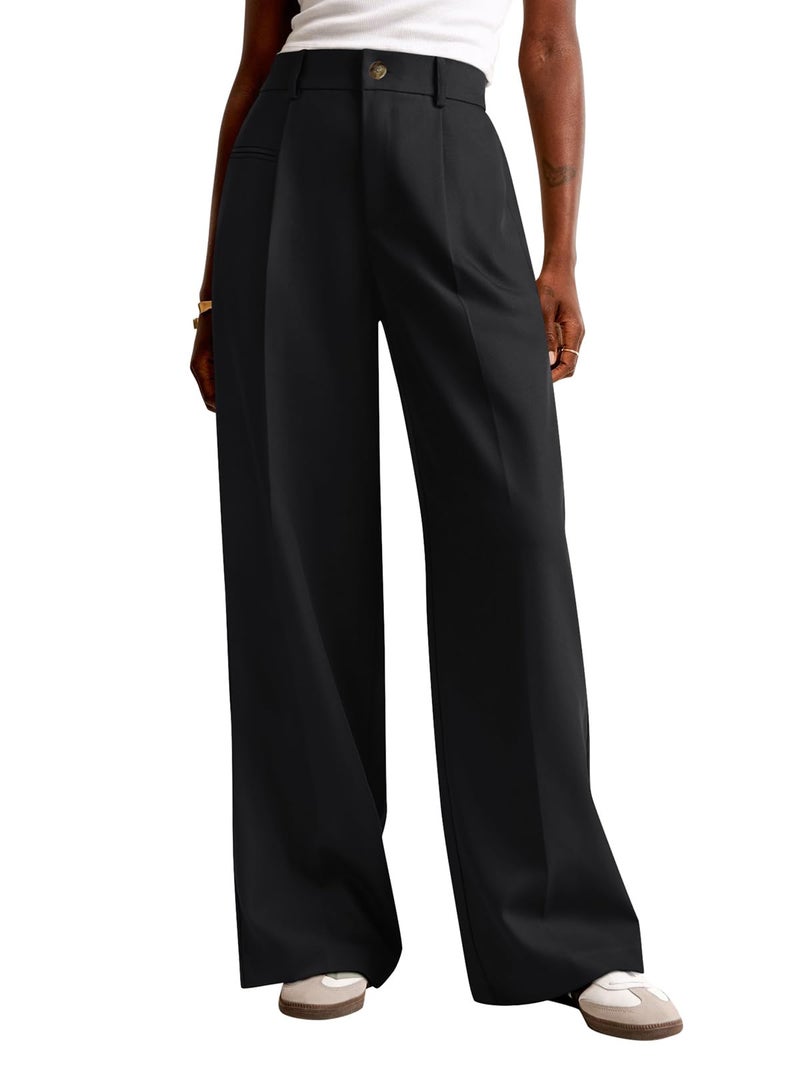 NIMIN Women Wide Leg Dress Pants High Waisted Work Trousers Black Business Casual Outfits 2026 Summer Palazzo Slacks with Pockets - Image 4