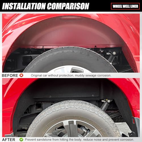 Utiiy Fit for 2021-2024 F150 Wheel Well Liner Rear Wheel Well Guards mud Flaps for 2024 Ford F150 Accessories (Not fit Raptor) - Image 2