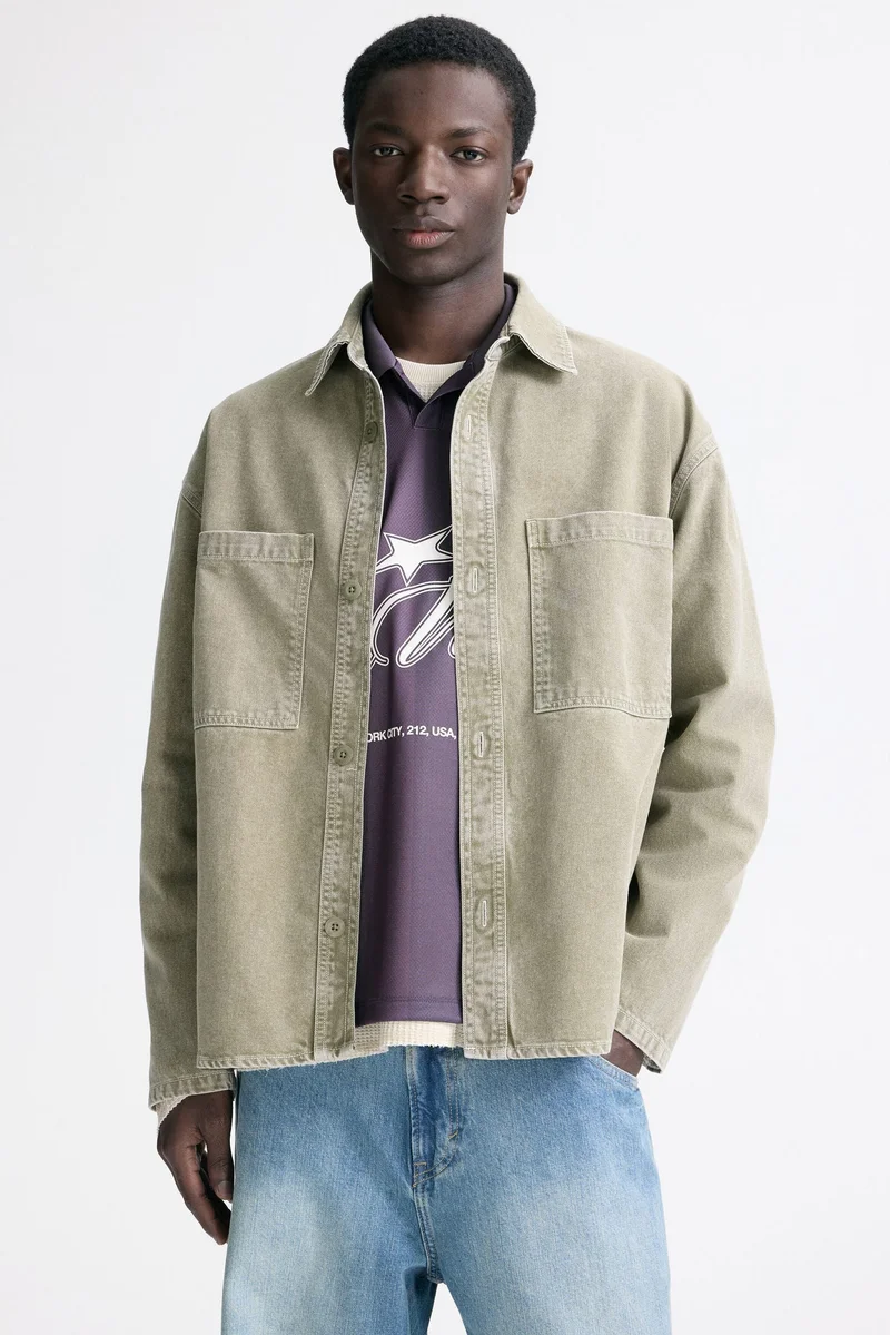 H&M Washed-look twill overshirt