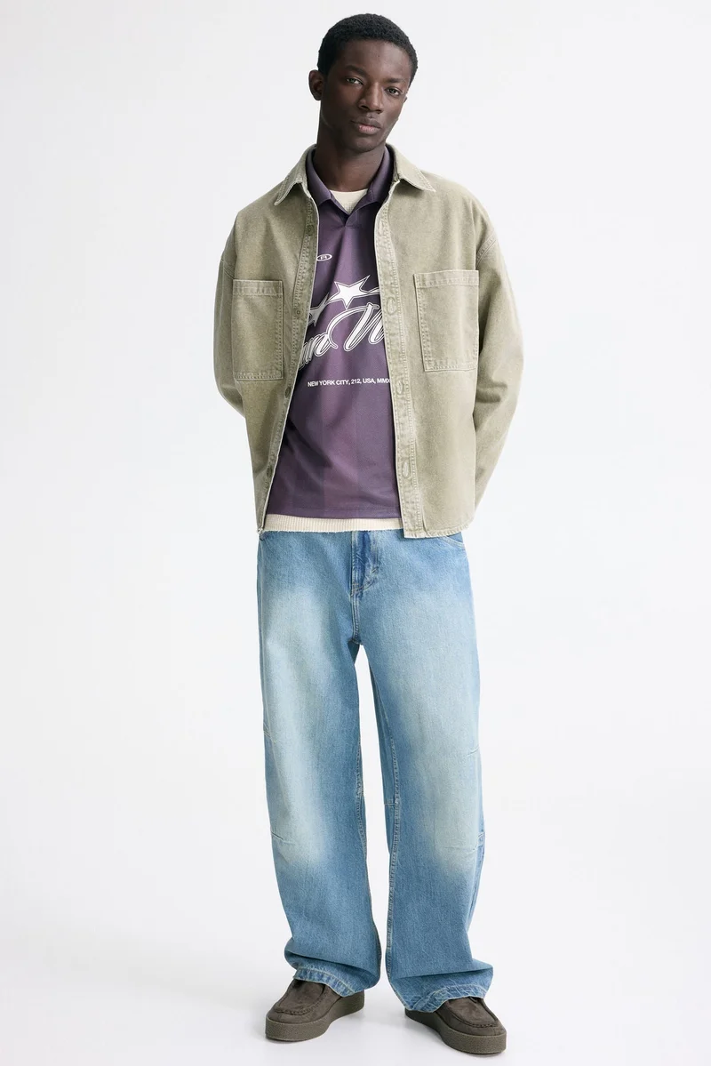 H&M Washed-look twill overshirt