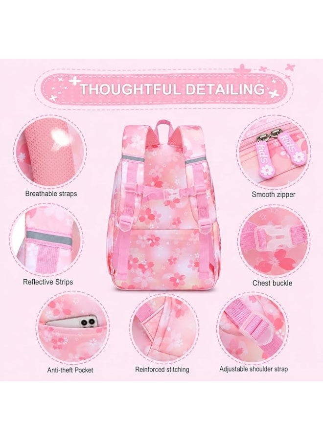 Girls Backpack,Cute Kids Bookbag,Lightweight Teen School Bag with Large Capacity for Elementary School Students - Image 4