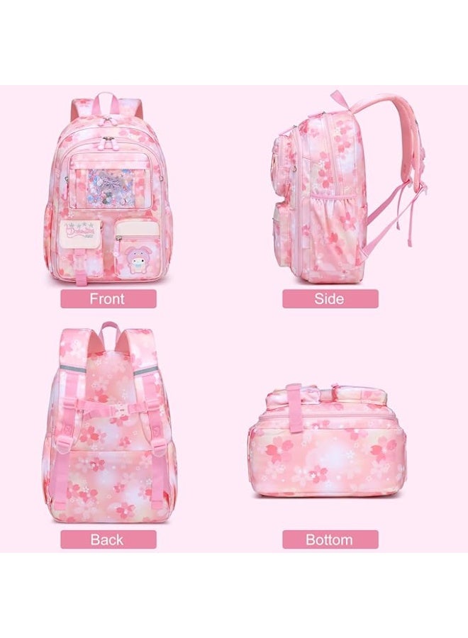 Girls Backpack,Cute Kids Bookbag,Lightweight Teen School Bag with Large Capacity for Elementary School Students - Image 5