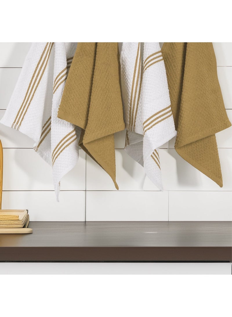 كلاود سكيب لينين طقم مناشف مطبخ وأطباق من قماش تيري - عبوة من 8 قطع، فائقة الامتصاص، سريعة الجفاف، بيج - Image 1