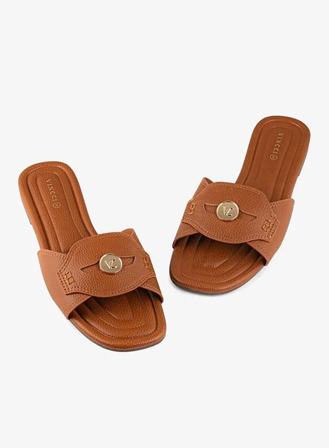 Vincci Brown Women One-strap Flat Sandals for Women | Best Price UAE