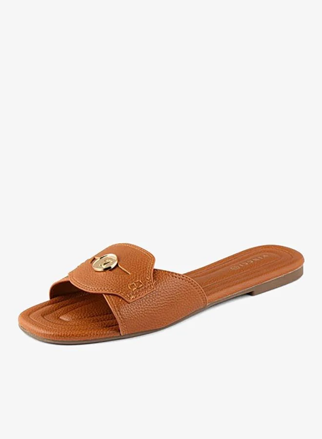 Vincci Brown Women One-strap Flat Sandals for Women | Best Price UAE