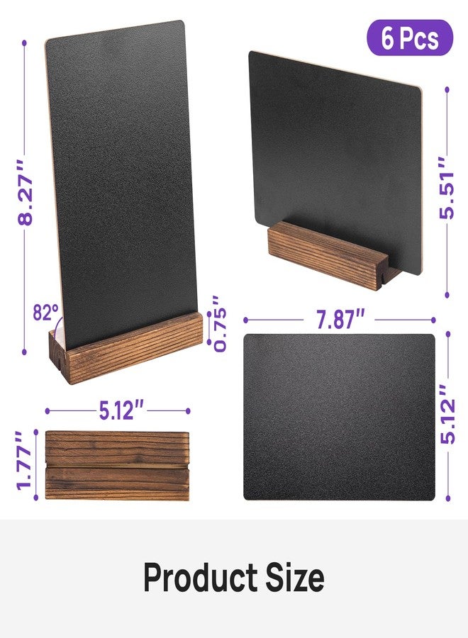 JEFURE 6Pcs Tabletop Chalkboard Sign, 7.8x5 Inch Double-Sided Message Boards, Blackboard with Base Stands for Coffee Shop, Restaurant, Home, Bar - Image 2