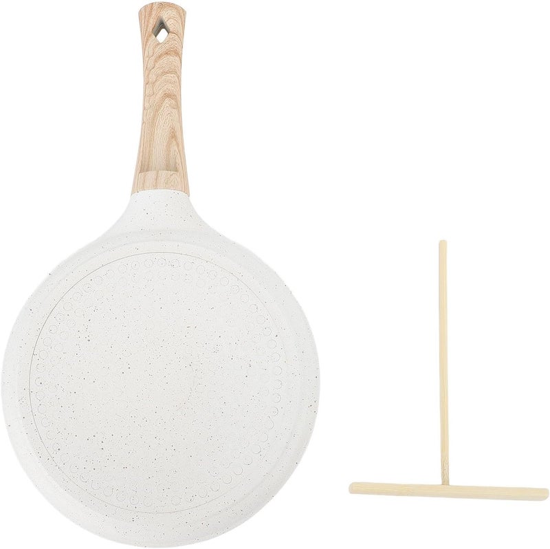 HEEPDD Crepe Pan with Spreader, Aluminum Alloy Nonstick Griddle for Pancakes, Ergonomic Handle, Ideal for Cooking Tortillas on Stovetops Kitchen Tools - Image 3