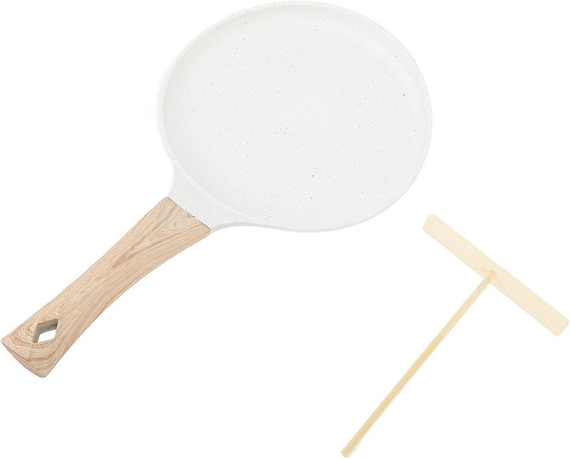 HEEPDD Crepe Pan with Spreader, Aluminum Alloy Nonstick Griddle for Pancakes, Ergonomic Handle, Ideal for Cooking Tortillas on Stovetops Kitchen Tools - Image 4