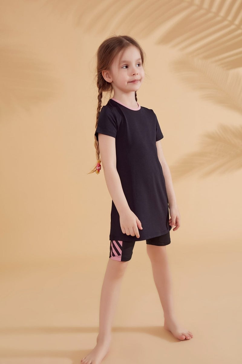 Marina Black Children's Swimsuit with Tights K2336  - Image 3