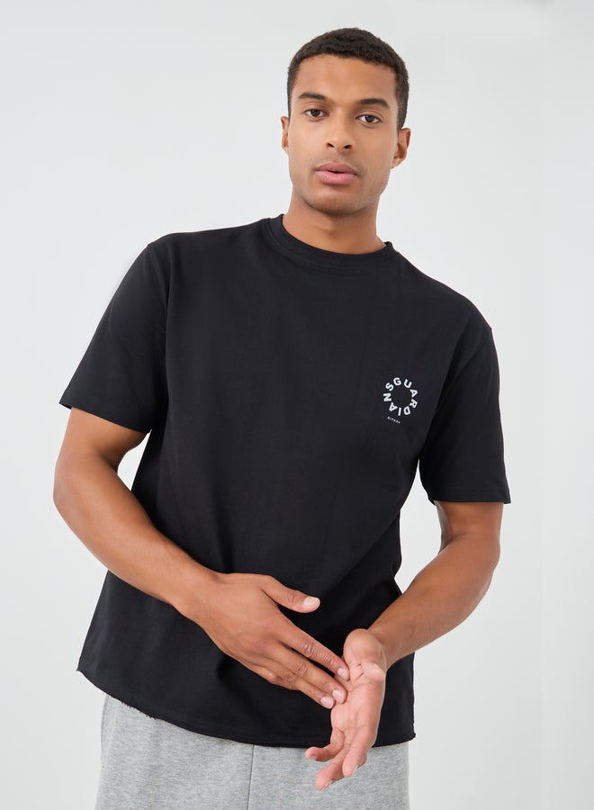Styli Styli Slogan Print Crew Neck Oversized T-Shirt - Image 1