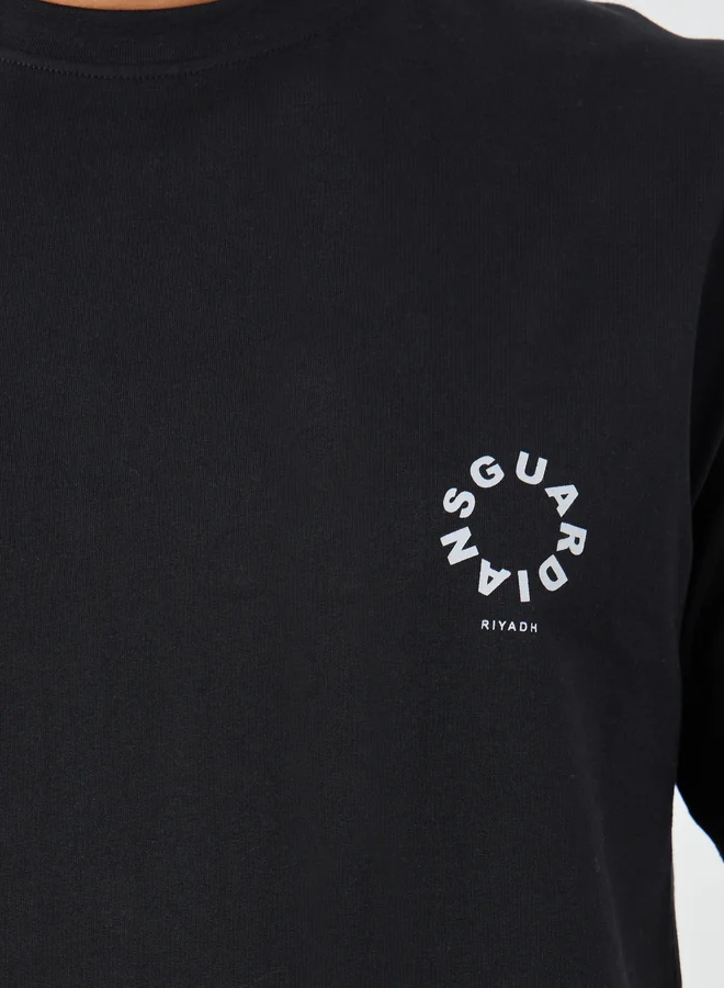 Styli Styli Slogan Print Crew Neck Oversized T-Shirt