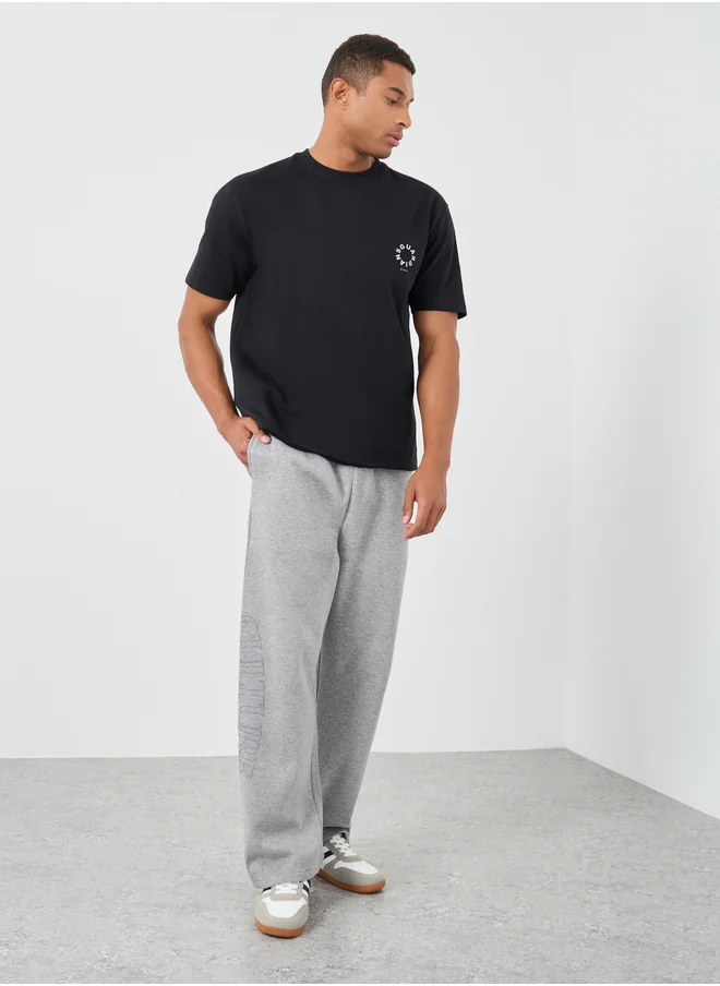 Styli Styli Slogan Print Crew Neck Oversized T-Shirt