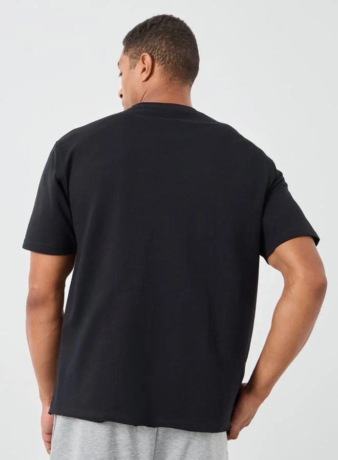 Styli Slogan Print Crew Neck Oversized T-Shirt