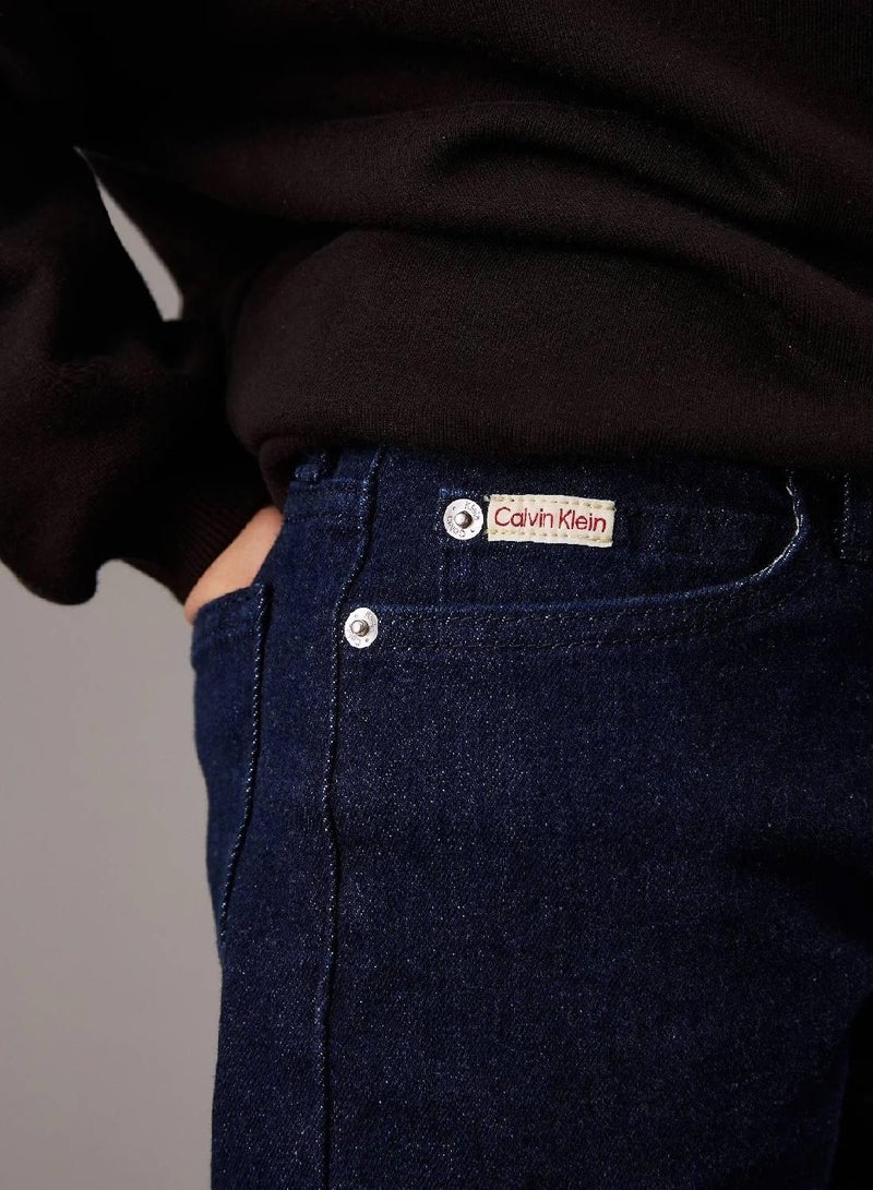 كالفن كلاين جينز بنطال جينز بخصر مرتفع وقصة ساق واسعة - Image 3