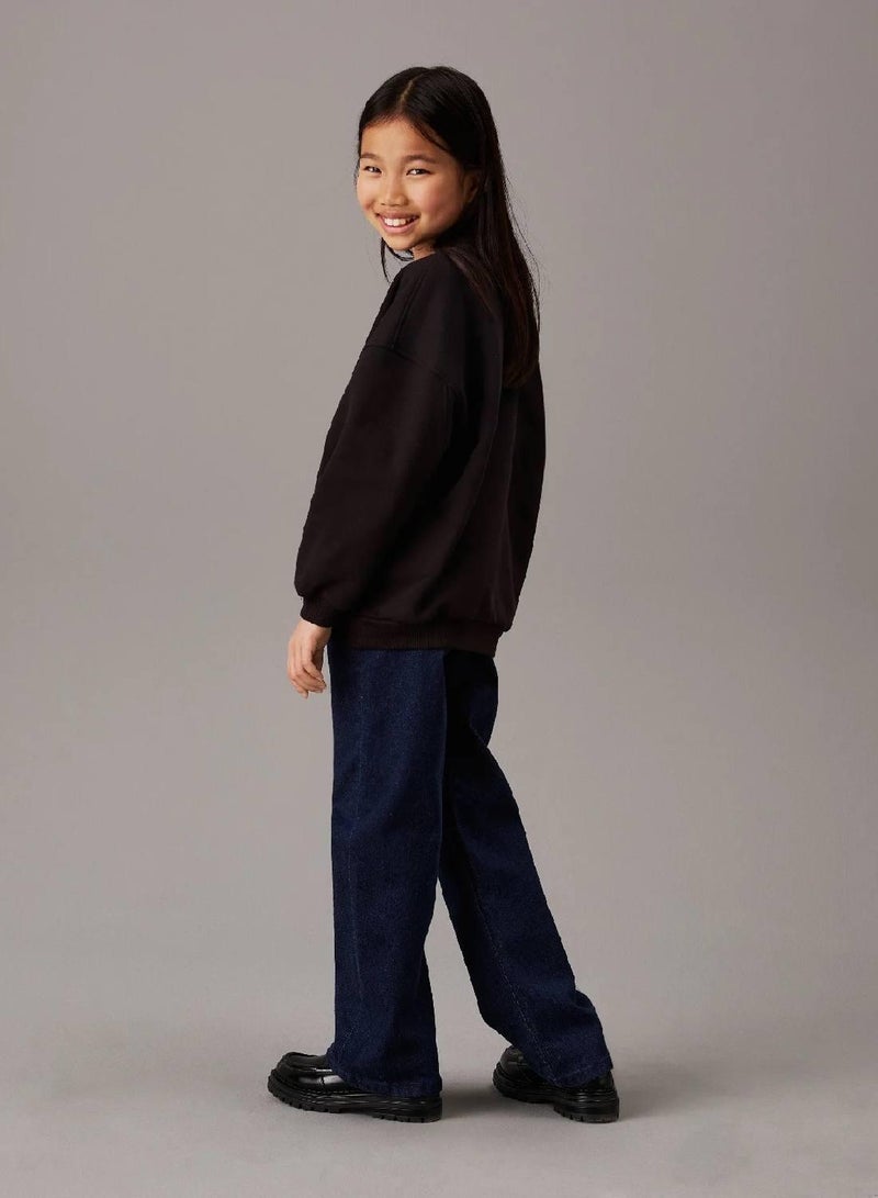 كالفن كلاين جينز بنطال جينز بخصر مرتفع وقصة ساق واسعة - Image 2