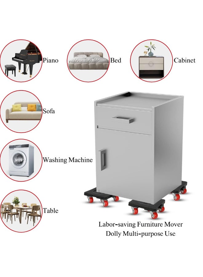 McDou 4 Furniture Carriers with 5 360° Swivel Wheels and Lifter Kit, 1000LB Load Capacity, Heavy Duty Carrier Set for Easy Moving of Sofas, Cabinets and Refrigerators - Image 2