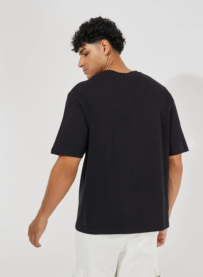 ستايلي Backstreet Boys Graphic Sticker Print Compact Jersey Oversized T-Shirt