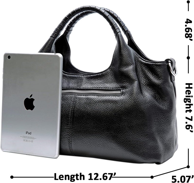 Iswee Genuine Leather Shoulder Bags Purses and Handbags for Women Satchel Designer Cross Body Hobo Medium Size Tote - Image 3