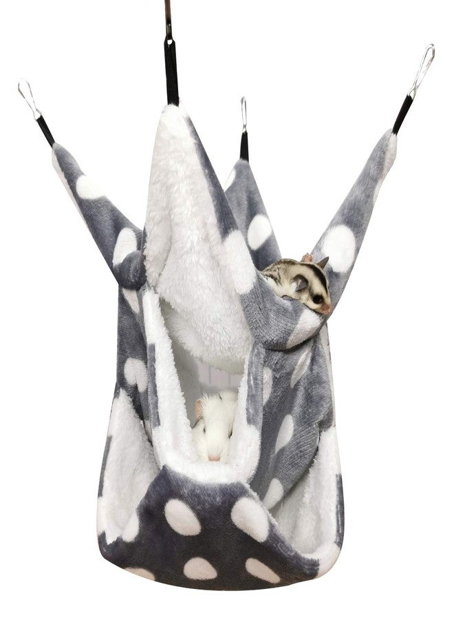 LEFTSTARER Rat Ferret Sugar Glider Cage Hammock Bedding Small Pet Cage Accessories Toy Triple-Layer Hammock Bedding for Hamster Guinea Pig Sugar Glider Rat Ferret Chinchilla Playing Sleeping(Grey) - Image 1