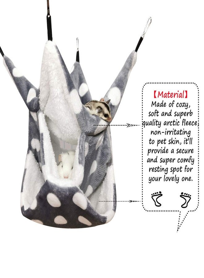 LEFTSTARER Rat Ferret Sugar Glider Cage Hammock Bedding Small Pet Cage Accessories Toy Triple-Layer Hammock Bedding for Hamster Guinea Pig Sugar Glider Rat Ferret Chinchilla Playing Sleeping(Grey) - Image 4