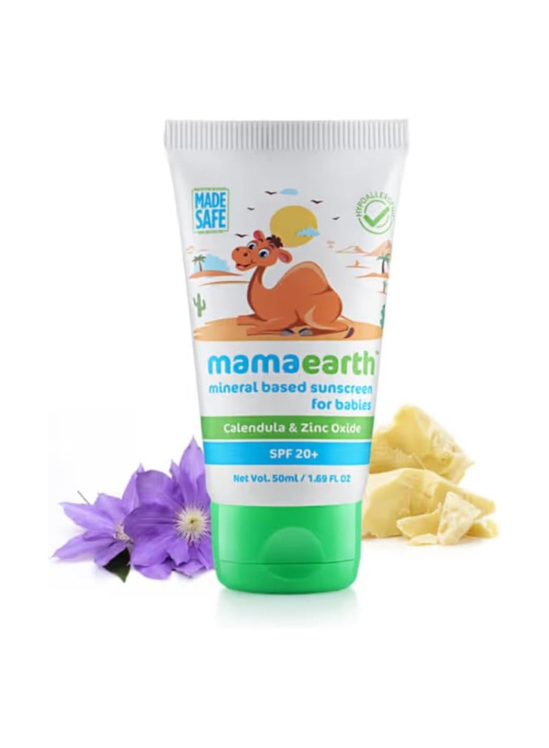 ماما إيرث واقي الشمس ذو الأساس المعدني للأطفال من ماما إيرث، أبيض، 50 مل - Image 1
