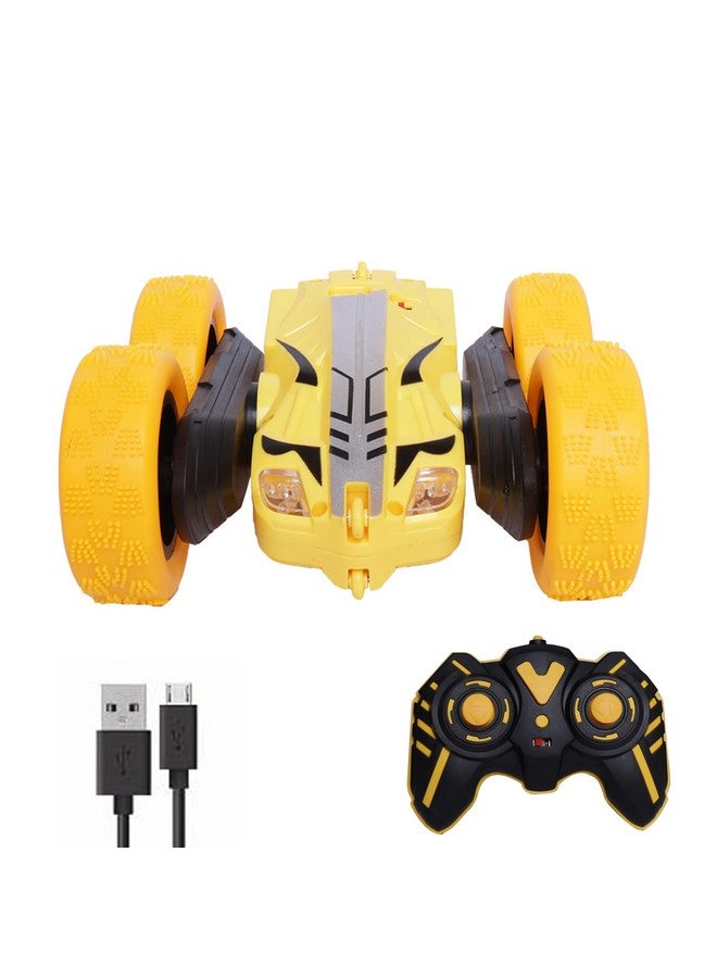 Wonder Double Flip Remote Control Stunt Car for Kids, 4 Wheel Drive Drift High Speed Off Road Double Sided Rotating Vehicles 360°Flips Hobby Car Best Gifts (Yellow) - Image 1