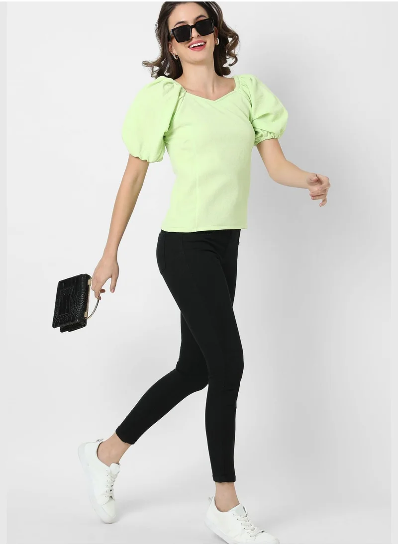 Campus Sutra Round Neck Blouse