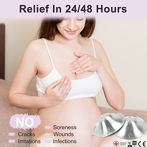 Boboduck Nipple Shields for Nursing Newborn - 925 Silver Nursing Cups Protect Your Nursing Nipple, Newborn Must Haves Nipple Pads, Nipple Covers Protector for Breastfeeding (Large Size) - Image 5