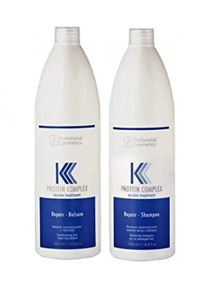 Profesional Cosmetics Professional Cosmetics Protein Shampoo and Conditioner, 1000 ml 