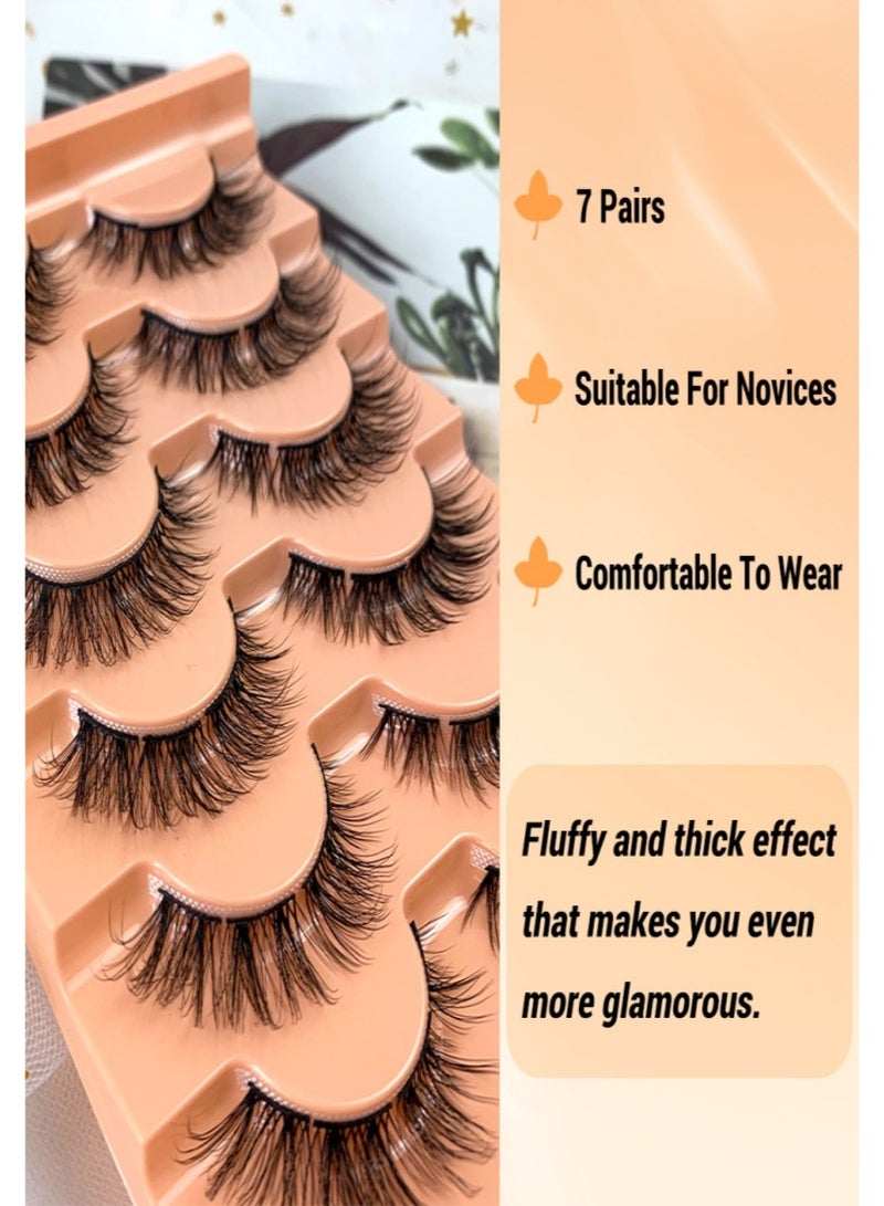 7 أزواج من الرموش العنقودية، رموش مجعدة، مزيج من 9-15 مم، رموش طبيعية كثيفة وناعمة، قابلة لإعادة الاستخدام، لون أسود، مناسبة للمكياج، يمكنكِ صنعها بنفسكِ وتخصيصها حسب رغبتكِ - Image 4