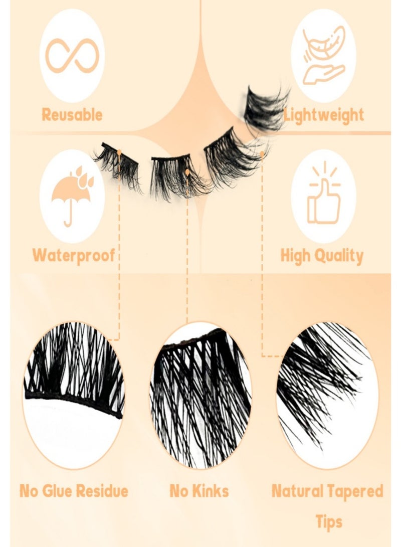 7 أزواج من الرموش العنقودية، رموش مجعدة، مزيج من 9-15 مم، رموش طبيعية كثيفة وناعمة، قابلة لإعادة الاستخدام، لون أسود، مناسبة للمكياج، يمكنكِ صنعها بنفسكِ وتخصيصها حسب رغبتكِ - Image 5