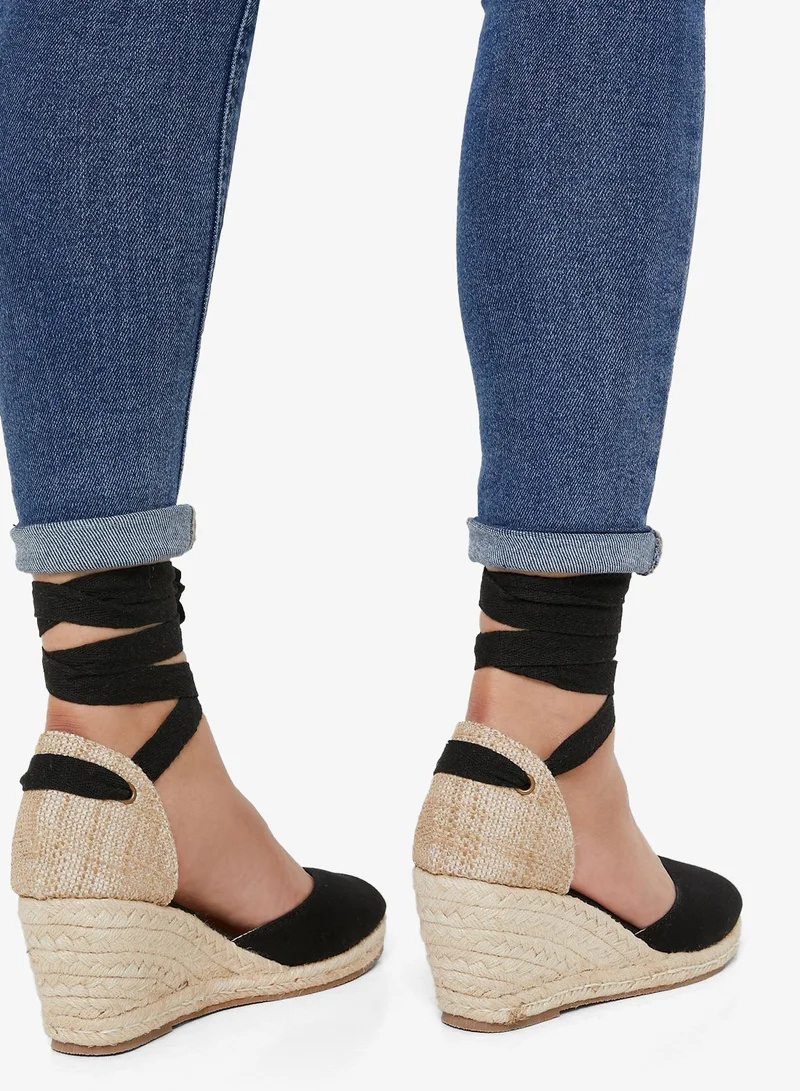 ELLA Closed Toe Lace Up Wedge Sandal