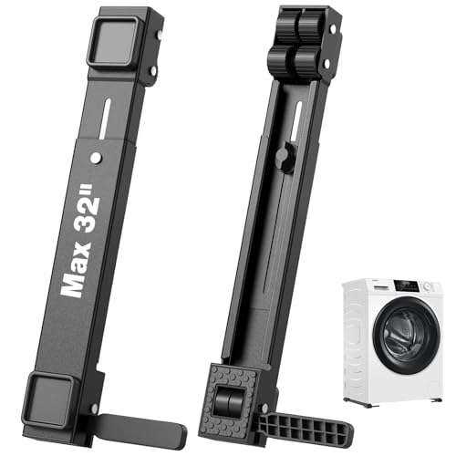 PHOPHO Appliance Slider Heavy Duty with Wheels Adjustable Appliance Roller Base Max 32 Lockable Furniture Mover for Hardwood Floors Easy Move for Refrigerator Dryer Dishwasher Washing Machine Black - Image 1