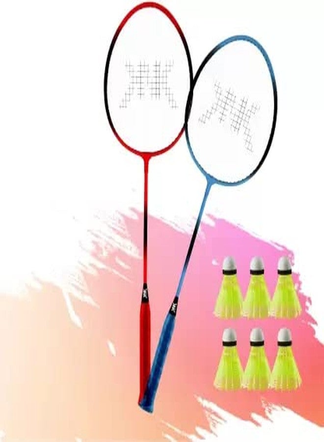 KNK Single Shaft Badminton Set of 2 with 6 Pc Nylon Shuttlecock & Badminton Net Badminton-Kit - Image 4
