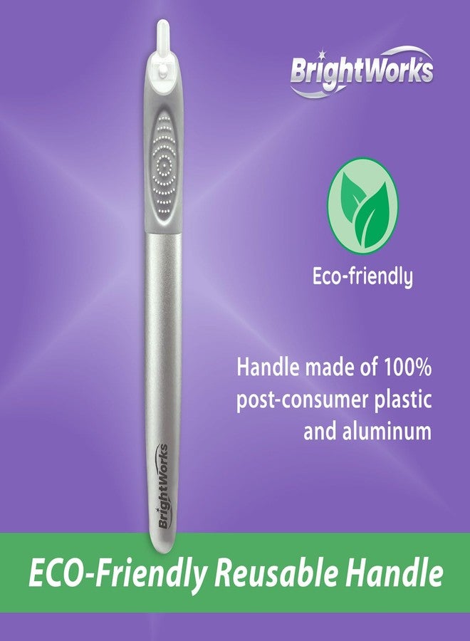 Brightworks ECO Tongue Cleaner – 100% PCR with Aluminum Handle - Dual-Sided Soft Rubber Grooves & Bristle Design - 2 Replaceable Heads + 1 Reusable Handle for Fresher Breath - Image 3