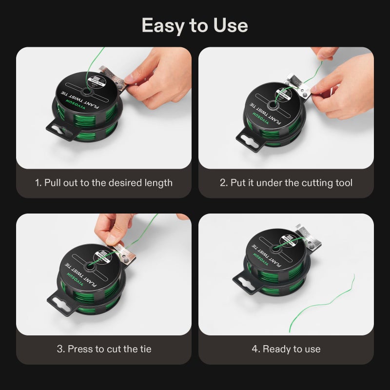 VIVOSUN 164 Feet (50m) PE-Coated Twist Ties, Garden Plant Ties w/Cutter for Gardening, Outdoor Garden Twine Reuseable for Climbing Supporting Plants Tomatoes, Office Home Organization, Garland Ties - Image 5