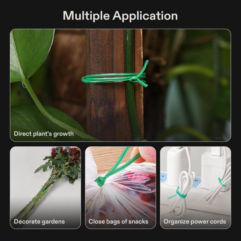 VIVOSUN 164 Feet (50m) PE-Coated Twist Ties, Garden Plant Ties w/Cutter for Gardening, Outdoor Garden Twine Reuseable for Climbing Supporting Plants Tomatoes, Office Home Organization, Garland Ties - Image 4