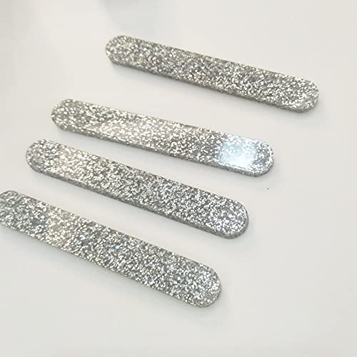 ACFENG 30pcs Reusable Acrylic Cakesicle Popsicle Sticks, Mini Glitter Acrylic Ice Pop Stick for Family Home Festival Party DIY Creamsicle Candy (Silver Glitter, 2.75” Long) - Image 1