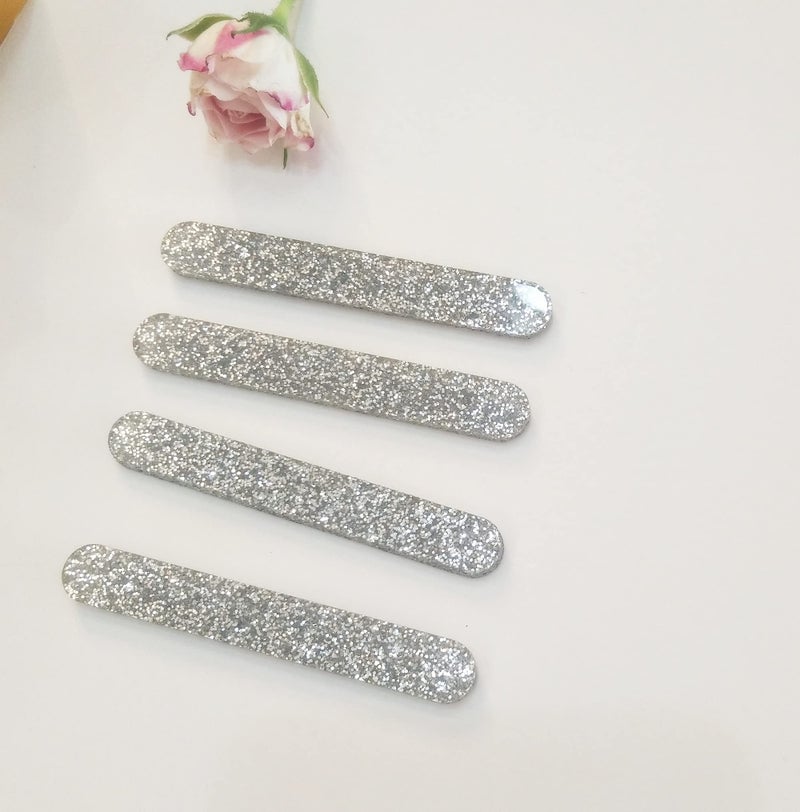 ACFENG 30pcs Reusable Acrylic Cakesicle Popsicle Sticks, Mini Glitter Acrylic Ice Pop Stick for Family Home Festival Party DIY Creamsicle Candy (Silver Glitter, 2.75” Long) - Image 5