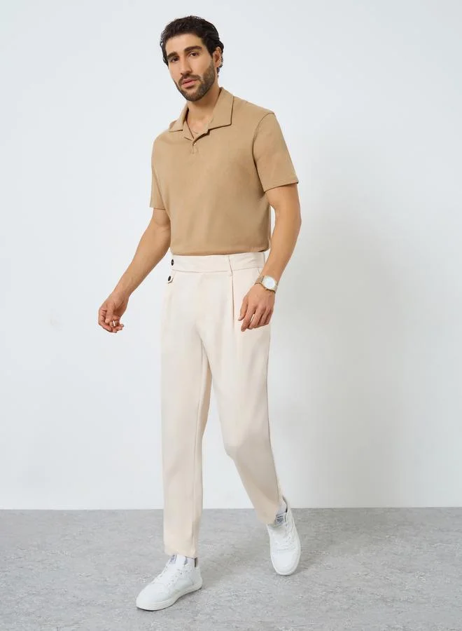Take Two Men Pocket Pleated Detail Straight Leg Pants