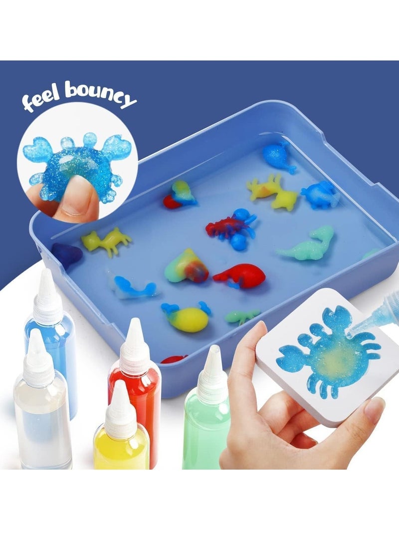 MUMS PLANET - Magic Water Elf Beads Toy Set with Box 29 Piece,DIY Maker kit, Jelly Sea Animal Creature, Sensory Bin Set,Toys for 3+Year Old Boys Girls, Party Favors, Goodie Bags Fillers, Birthday Day Gifts and Prize - Image 1