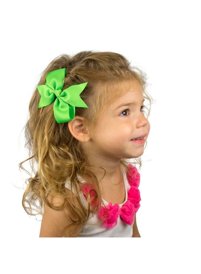My Lello Medium 4" Girls Split Tails Boutique Grosgrain Hairbow Mixed Variety 6 Pack Bright Shades - Image 4