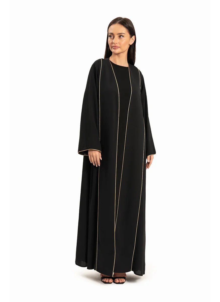 وي كرييت Women Black with Peacock Print Abaya By WECRE8