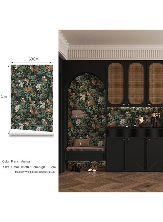 Bluejw Vintage Wallpaper Room Decoration Self-adhesive Wallpaper Home Entry Shoe Cabinet Wardrobe Door Sticker Color Change Moving Door Sliding Door Sticker - Image 1