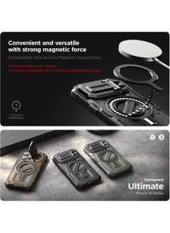 VRS Design Terra Guard Ultimate iPhone 15 PRO Case Cover MagSafe Compatible with Camera Lens Protector Kickstand - Black  - Image 4